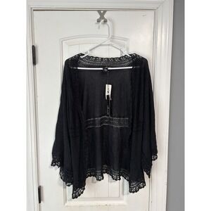 WILLI SMITH Women's Dark Olive Ribbon-Knit Cardigan M